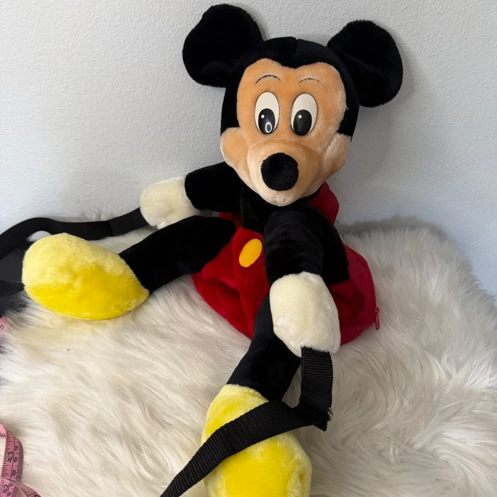 Vintage Disney Mickey Mouse Plush Backpack Disneyworld Disneyland